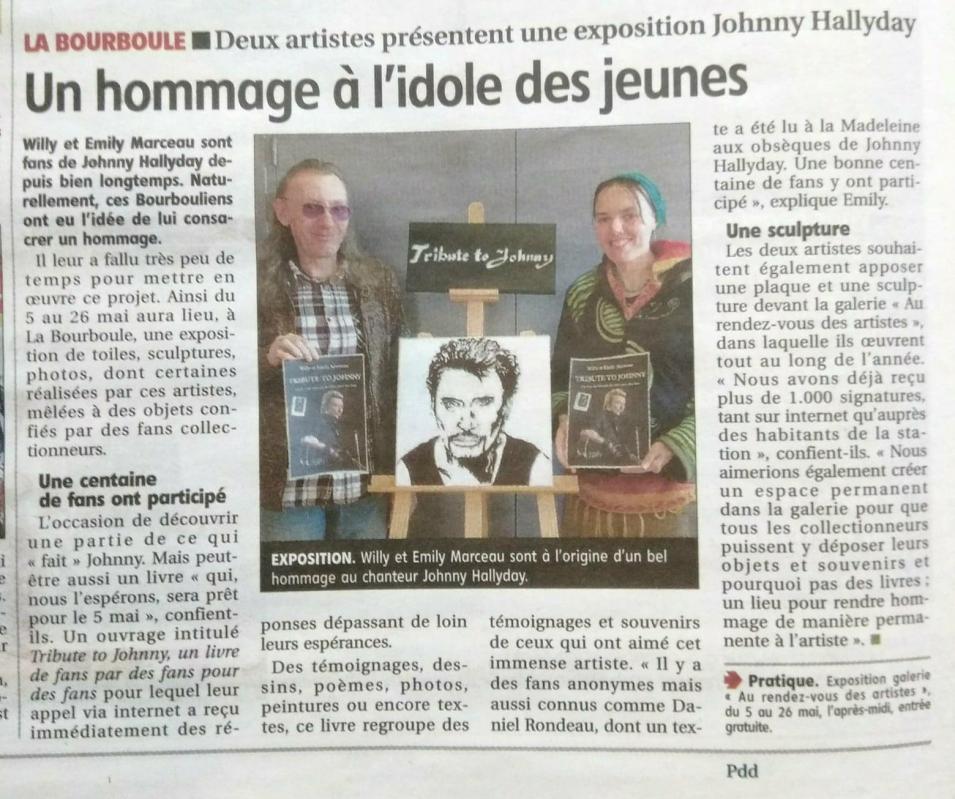 Article hommage a johnny la montagne issoire du 3 avril 2018